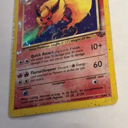 Pokemon TCG Flareon Jungle 3/64 Holo Unlimited Holo Rare damaged - Image 3