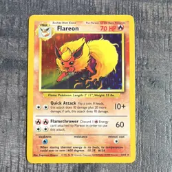 Flareon 3/64 Jungle Holo Rare Unlimited 70 HP English Pokemon TCG Missing Symbol - Image 1