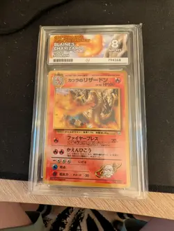1999 POKEMON JAPANESE GYM 2 #6 BLAINE'S CHARIZARD-HOLO PSA 8 - Image 1