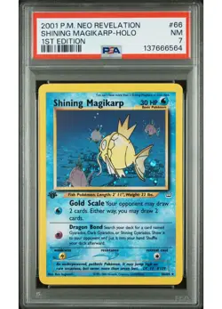 Shining Magikarp PSA 7 1st Edition Holo 66/64 Neo Revelation Near Mint Pokemon - Image 1