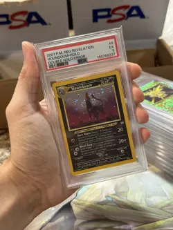 HOUNDOOM PSA 5 DOUBLE HOLO ERROR FART SWIRL 2001 POKEMON NEO REVELATION 8/64 - Image 2