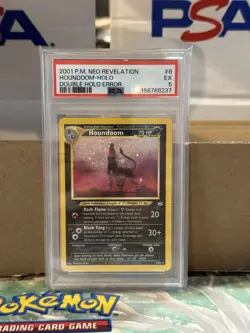 HOUNDOOM PSA 5 DOUBLE HOLO ERROR FART SWIRL 2001 POKEMON NEO REVELATION 8/64 - Image 3