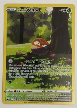Pokemon TCG Hisuian Voltorb GG01/GG70 Crown Zenith GG Holo Ultra Rare Eng 2023 - Image 1