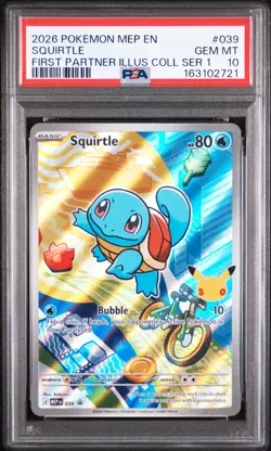 2026 POKEMON MEP EN-ME BLACK STAR PROMO #039 SQUIRTLE PSA 10 - Image 1