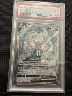 Pokemon TCG Crown Zenith Galarian Gallery Zacian v GG48/GG70 PSA 9 - Image 1