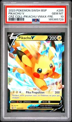 Carte Pokemon Pikachu V SWSH285 PROMO Epee et Bouclier PSA 10 GEM MINT 🔥 - Image 2
