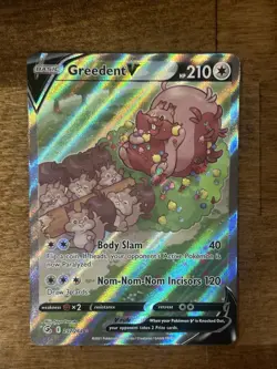 Pokemon Greedent V (Alternate Full Art) 257/264 Swsh08: Fusion Strike Holo - Image 1