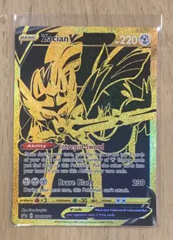 Pokemon TCG Zacian V SWSH076 Crown Zenith Promo - Image 1