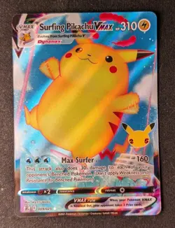 Surfing Pikachu VMAX - 009/025 - Pokemon Celebrations Sword Shield Rare Card NM - Image 1