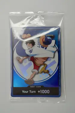 Bandai One Piece Card Game Don!! Monkey D. Luffy LA Dodgers Promo Holo - Image 2