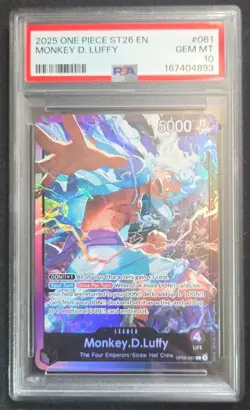 ONE PIECE MONKEY D. LUFFY 2025 STARTER DECK ST26-PURPLE/BLACK #061 PSA 10 - Image 1