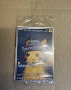 Pokemon TCG: Van Gogh Pikachu with Grey Felt Hat SVP 085 Promo Card - Sealed - Image 1