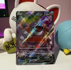 Rhyperior V (Full Art) 181/189 Swsh03: Rainbow Holo Ultra Rare Pokemon Card ✨ - Image 1