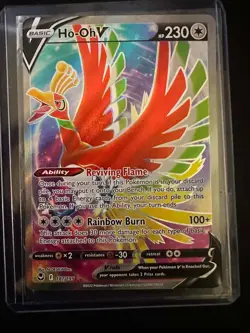 Pokemon TCG Ho-Oh V Full Art Holo Ultra Rare Card 187/195 Silver Tempest NM - Image 1