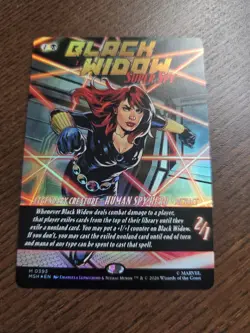 Black Widow Super Spy Borderless Comic Foil Marvel Super Heroes MTG NM - Image 2