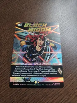 Black Widow Super Spy Borderless Comic Foil Marvel Super Heroes MTG NM - Image 3