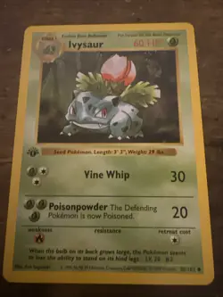 Pokemon Ivysaur Base Set (Shadowless) Uncommon 60 HP 030/102 Regular English - Image 1