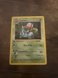 Pokemon Ivysaur Base Set (Shadowless) Uncommon 60 HP 030/102 Regular English - Image 2