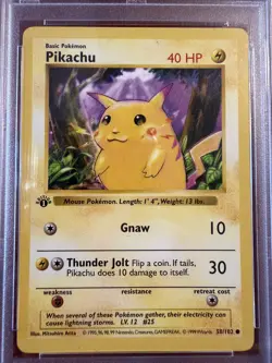 1999 POKEMON BASE SET 1ST EDITION SHADOWLESS #58/102 PIKACHU RED CHEEKS PSA 10 - Image 4