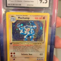WOTC Pokemon TCG 1999 Base Set Machamp 8/102 Holo 1st Edition CGC 9.5 ENG SWIRLU - Image 2