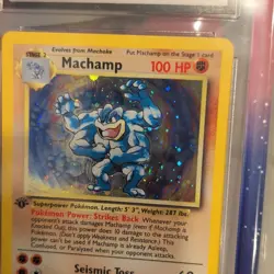 WOTC Pokemon TCG 1999 Base Set Machamp 8/102 Holo 1st Edition CGC 9.5 ENG SWIRLU - Image 4