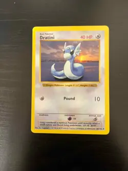 Dratini 26/102 Uncommon Base Set Shadowless Pokemon MP/HP - Image 1