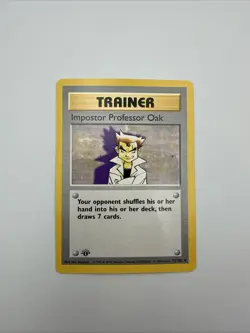 1999 Pokemon 1st Edition Impostor Professor Oak 073/102 Base Set (Shadowless) - Image 3