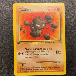 Pokemon TCG Geodude Base Set 1st Edition 47/62 Common Regular 50 HP 1999 - Image 1