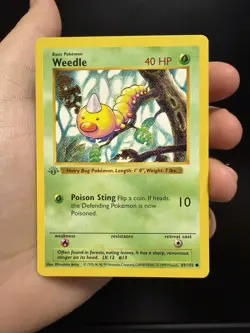 Pokemon TCG Base Set Shadowless 1st Edition Weedle 69/102 (GREY STAMP!!) - Image 2