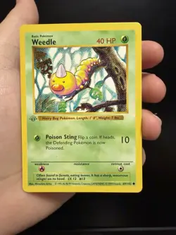 Pokemon TCG Base Set Shadowless 1st Edition Weedle 69/102 (GREY STAMP!!) - Image 3