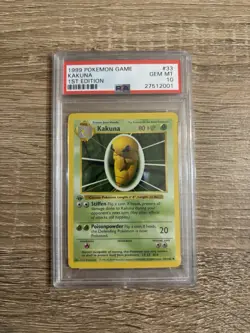 Pokemon TCG Base Set (Shadowless) 1st Ed Kakuna 033/102 Regular PSA 10 - Image 1