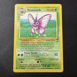 Venomoth 31/130 Non Holo Rare Base Set 2 Pokemon Card WOTC English TCG 2000 - Image 1