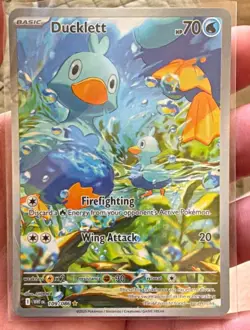 Pokemon TCG Ducklett 109/086 Sv: White Flare Illustration Rare Full Art Holo - Image 1