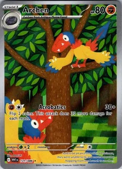 Archen NM 131/086 White Flare Pokemon Holo Illustration Rare - Image 1