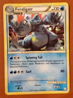 FERALIGATR HeartGold & SoulSilver CRACKED ICE HOLO Card 20/123 NM 2010 Pokemon - Image 1