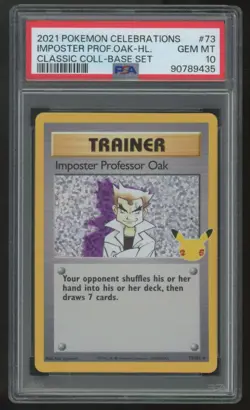 2021 Pokemon Imposter Professor Oak Celebrations Holo #73 PSA 10 - Image 1