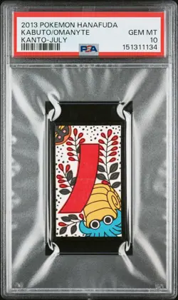 2013 POKEMON HANAFUDA KANTO JULY KABUTO/OMANYTE PSA 10 - Image 1