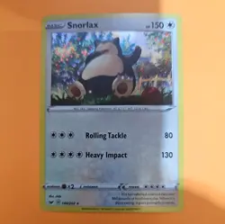 Pokemon Snorlax 140/202 Cosmos Holo Rare HP, 2020 Sword & Shield Base Set - Image 1