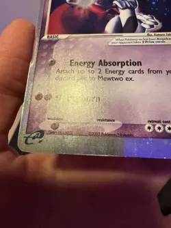 Pokemon TCG Mewtwo ex 101/109 Holo Ruby & Sapphire Ultra Rare Eng 2003 - Image 5