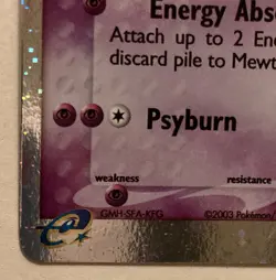 2003 POKEMON EX RUBY & SAPPHIRE card #101/109 MEWTWO EX-HOLO - Image 3