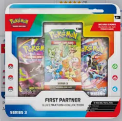 Pokemon TCG First Partner Illustration Collection Series 3 - 2 Packs, 3 Promos - Image 1