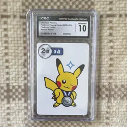 CGC 10 Graded 2nd Place Pikachu Pokemon Playing Cards 2025 JPN Japanese - Image 1