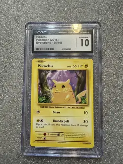 Pokemon Pikachu 2016 XY Evolutions Card 35/108 Regular, Cgc Graded Mint Gem - Image 4