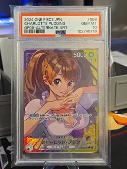 One Piece Card Charlotte Pudding OP08-058 Alternate Art Japanese - PSA 10 GEM MT - Image 1