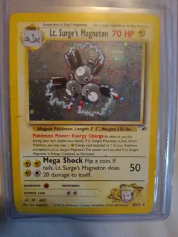 Pokemon Cards - Lt Surge's Magneton - 8/132 Gym Heroes - Holo Rare - WotC TCG - Image 1