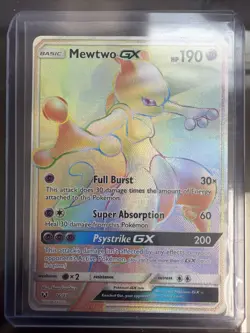 Pokemon Mewtwo GX TCG Holo Card 76/73 Shining Legends Secret - Image 1