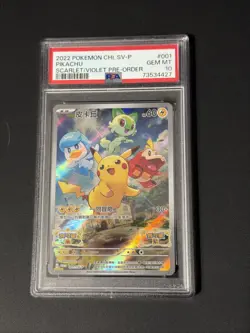 PSA 10 Pikachu 001/SV-P Scarlet & Violet Pokemon Card Promo Pack 2022 Japanese - Image 1