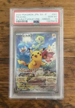 Pokemon Pikachu 001/SV-P Scarlet & Violet PROMO Card Japanese- PSA 10 - Image 1