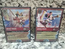DISNEY CRUISE LINE EXCLUSIVE LORCANA FOIL PROMO MICKEY & MINNIE 13/P3 17/P3 LOT - Image 1