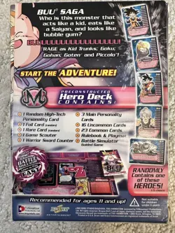 Dragonball Z DBZ CCG Buu Saga Hero Starter Deck w/ 120 Cards, Rares, Foils - Image 5